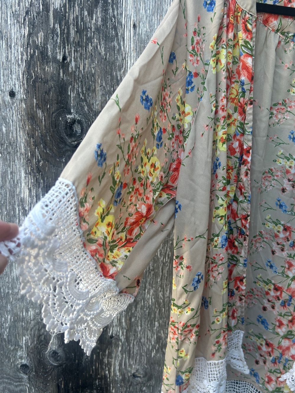 Umgee Kimono Womens M/L Floral Lace Trim Boho Cottagecore Festival Cardigan - Picture 5 of 5